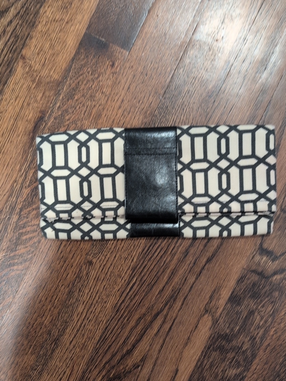 Black & White Geometric Clutch Wallet